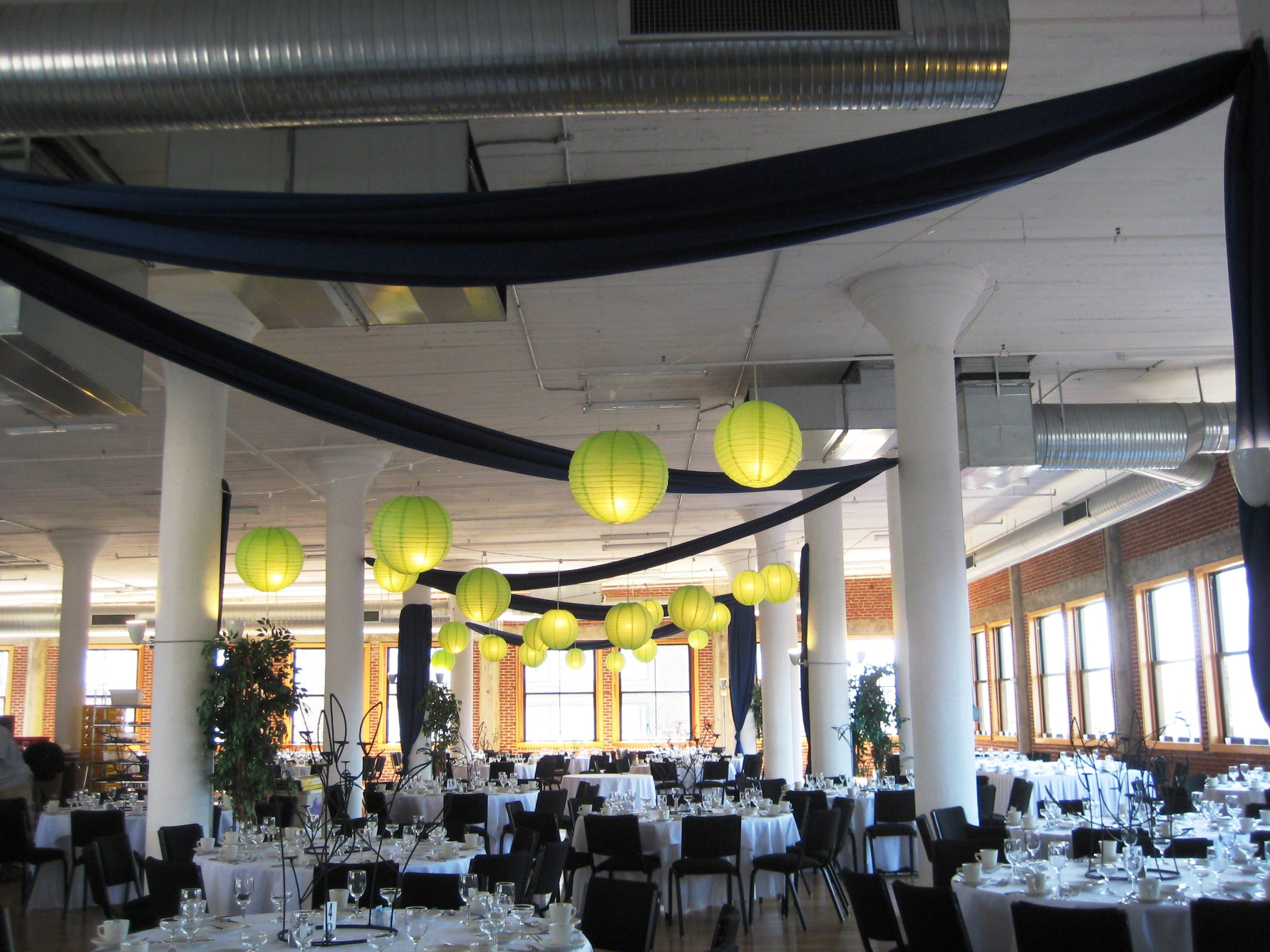 Immersive ceiling treatment at event